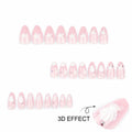 HPYFOI Beach Press On Nails Medium Almond 3D Starfish Shell Design 24 Pcs