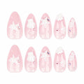 HPYFOI Beach Press On Nails Medium Almond 3D Starfish Shell Design 24 Pcs