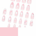 HPYFOI Beach Press On Nails Medium Almond 3D Starfish Shell Design 24 Pcs