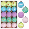 SY Super Bang 15PCS Christmas Ornaments Set 8CM Macaroon Colorful Plastic