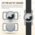 Turtle Den Airtag Dog Collar Holder Waterproof Rubber 2 Pack White