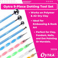 Oytra Dotting Tool Set 9 Pcs Embossing Stylus for Clay Pottery Ceramic