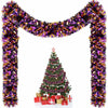 Riceshoot Metallic Tinsel Garland 131.23ft Black Orange Purple Retro Color