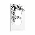 sptvan Black Flower Butterfly 1 Gang Duplex Wall Plate Outlet Cover 5x3 IN