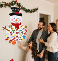 PEACELOVER DIY Felt Christmas Snowman Game Set 3.2ft White 36 Ornaments