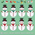 PEACELOVER DIY Felt Christmas Snowman Game Set 3.2ft White 36 Ornaments