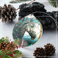 Horse Ornament 2025 Stained Glass Effect Xmas Tree Decoration White