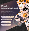Vieeki Halloween Pumpkin Silicone Watch Band Samsung Galaxy 40-46mm Pink 20mm