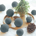 KI Store Velvet Christmas Balls Lux Gray 25pcs Flocked Xmas Tree Decor