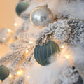 KI Store Velvet Christmas Balls Lux Gray 25pcs Flocked Xmas Tree Decor
