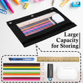 LaOficina 50 Pack 3 Ring Zippered Binder Pencil Pouch Clear Window Black