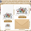 Motiskyy 50Sets Christmas Physical Therapy Thank You Cards w/ Envelopes Stickers