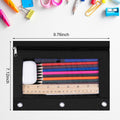 LaOficina 50 Pack 3 Ring Zippered Binder Pencil Pouch Clear Window Black