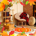 Haull 6 Pc Thanksgiving Bathroom Rugs Autumn Pumpkin Orange 16x16 Inch