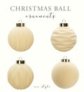 Obgora 15PCS 3.15" Beige Velvet Flocked Christmas Ornaments Balls