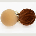 Obgora 15PCS Velvet Flocked Christmas Ornaments 3.15in Brown Light Coffee Beige