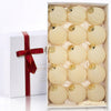 Obgora 15PCS 3.15" Beige Velvet Flocked Christmas Ornaments Balls
