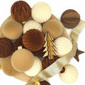 Obgora 15PCS Velvet Flocked Christmas Ornaments 3.15in Brown Light Coffee Beige