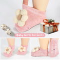 Incolumitas Baby Girl Socks 4-Pack Low Cut Floral Non-Slip Grips Multicolor