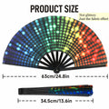 ZOYVUX Large Folding Handheld Dance Fans 2 Pcs Disco Clack Sound Fans