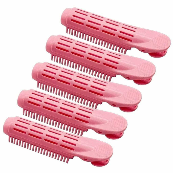 Galepromot 5Pcs Pink Volumizing Hair Root Clips Self-Grip Curlers DIY Styling