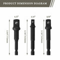 Rawolp 3-Piece Socket Adapter Set 1/4", 3/8", 1/2" Drive