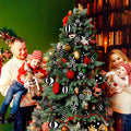 Arosche Christmas Candyland Tree Decorations 24Pcs Wooden Black Ornaments