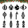 Arosche Christmas Candyland Tree Decorations 24Pcs Wooden Black Ornaments