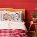 MOLYUB Pink Merry Christmas Floral Pillow Cover 12x20 Inches Polyester