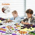 AKEROCK Halloween Coloring Tablecloth Decorations 118x54 Inches Paper