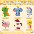Krrbsr Christmas Gifts Crochet Kit 6PCS DIY Animal Amigurumi Yarn Craft Kit