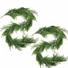 Belle Fleur 2 Pcs Real Touch Norfolk Pine Garland 6FT Green Artificial