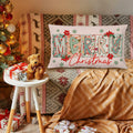 MOLYUB Pink Merry Christmas Floral Pillow Cover 12x20 Inches Polyester