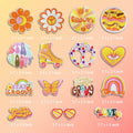 Dakartoon Groovy Patches Embroidery Applique DIY Heat Press 15 Pcs