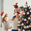 Sosation 24 Pink White Bow Ball Ornaments 1.97 Inch Christmas Tree Decor