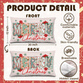MOLYUB Pink Merry Christmas Floral Pillow Cover 12x20 Inches Polyester