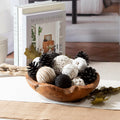 ANDALUCA Natural Tones Vase & Bowl Mini Pumpkins Pinecone Balls Black White