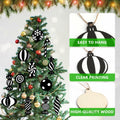 Arosche Christmas Candyland Tree Decorations 24Pcs Wooden Black Ornaments