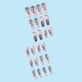 HPYFOI Halloween Press On Nails Long Coffin Matte Spider Web Ghost 24Pc