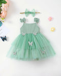 Renotemy Girl Flower Dress White Sleeveless Tutu Sundress Size 3-4T