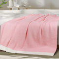 MACEVIA Valentines Day Knit Throw Blanket Heather Pink 50x60