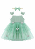 Renotemy Girl Flower Dress White Sleeveless Tutu Sundress Size 3-4T