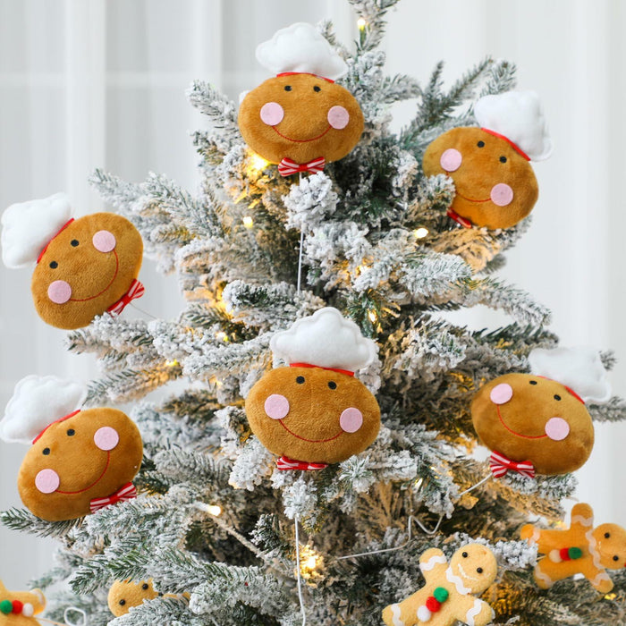 Wavwavw 6pcs Chef Gingerbread Man Xmas Tree Picks Multi Color 12.2in