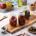 Paksh Novelty Mason Jars 16oz Regular Mouth Glass Canning 5 Pack Clear Silver