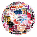 JRAOCCY 62Pcs Alpha PHI Cartoon Vinyl Waterproof Stickers Pack Gold