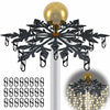 Voccos Christmas Tree Flag Pole Mega Topper Light Hooks Metal Snowflake 24 Hooks