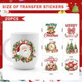AFRITEE Christmas UV DTF Cup Wraps 20 Sheets 16oz Red Farmhouse Cow Elk