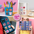 JRAOCCY 62Pcs Alpha PHI Cartoon Vinyl Waterproof Stickers Pack Gold