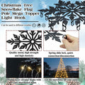 Voccos Christmas Tree Flag Pole Mega Topper Light Hooks Metal Snowflake 24 Hooks