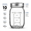 Paksh Novelty Mason Jars 16oz Regular Mouth Glass Canning 5 Pack Clear Silver